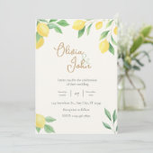 Citrus Green Lemon Wedding Invitation Photo Back (Debout devant)