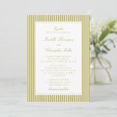 Citrus Green Stripe Classic Wedding Invitation (Debout devant)