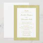Citrus Green Stripe Classic Wedding Invitation (Devant / Derrière)