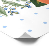 Citrus Greenery Blue Baby shower Welcome Sign Poster (Hoek)