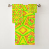 Citrus groen Sinaasappel geel ombre abstract ontwe Bad Handdoek (Insitu)