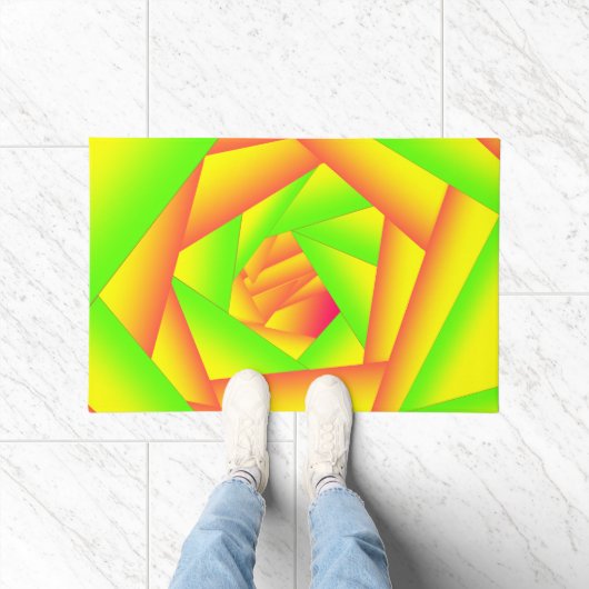 Citrus groen Sinaasappel geel ombre abstract ontwe Deurmat (Binnen)