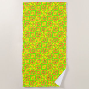Citrus groen Sinaasappel geel ombre abstract ontwe Strandlaken