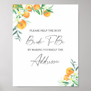 Citrus - help de drukke bruid Adres Poster
