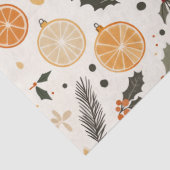 Citrus, Holly en Pine Naalden Gezellige Kerst Tissuepapier (Detail)