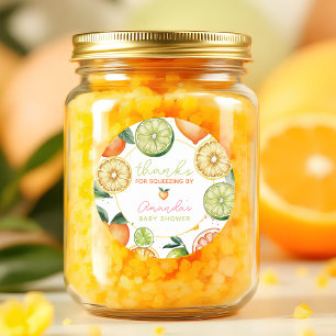 Citrus Is Echt Aquarel Fruit Baby Shower Ronde Sticker