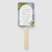 Citrus Italiaanse tegels huwelijksprogramma waaier (Achterkant)