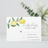 Citrus jaune - Mariage carte RSVP (Debout devant)