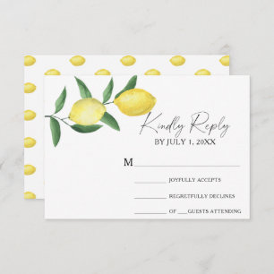 Citrus jaune - Mariage carte RSVP