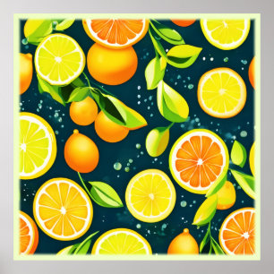 Citrus Kaleidoscoop: Een Bruisende Mengeling Poster