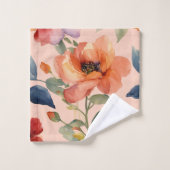 Citrus Kaléidoscope : Fleurs Orange Multicolores V (Gant de toilette)