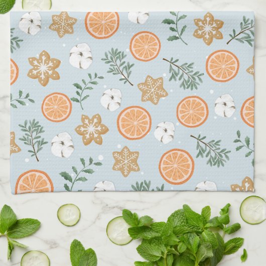 Citrus Katoen Kerstkoekje Zuidelijke Charm Theedoek (Gevouwen)