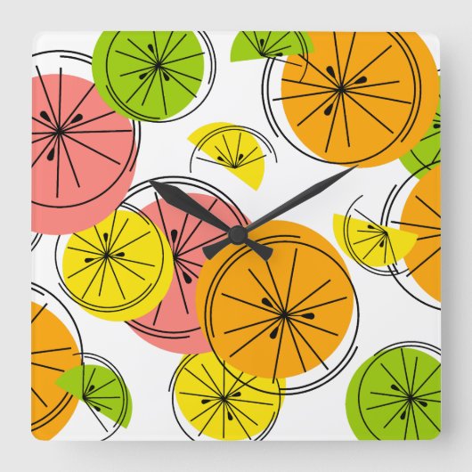 Citrus-klokplein Vierkante Klok (Voorkant)