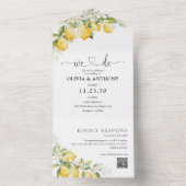 Citrus Lemon All in One Wedding Uitnodiging (Binnen)