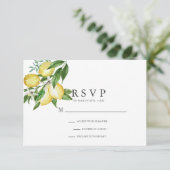 Citrus Lemon Bloemen Waterverf RSVP (Staand voorkant)