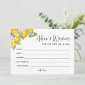 Citrus Lemon bruiloft advies en wensen Bedankkaart (Staand voorkant)