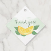 Citrus Lemon Casual Script Gepersonaliseerde Favor Bedankjes Labels (Voorkant)