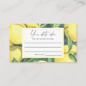 Citrus Lemon - Datum nachtelijke ideeën \ Datum ja Informatiekaartje (Voorkant)