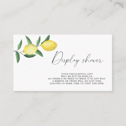 Citrus lemon - Display douche Informatiekaartje (Voorkant)