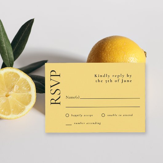 Citrus Lemon Drop Jaune Simple Minimale RSVP