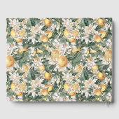 Citrus Lemon Floral Waterverf Baby shower Gastenboek (Achterkant)