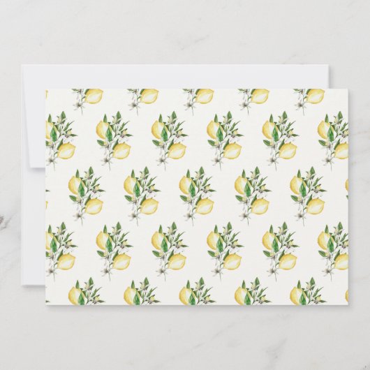 Citrus Lemon Floral Waterverf Save the Date Kaart (Achterkant)