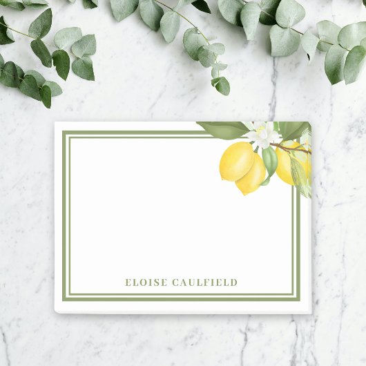 Citrus Lemon Greenery Bridesmaid Name Favor Post-it® Notes
