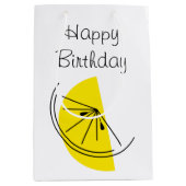 Citrus Lemon Joyeux sac cadeau d'anniversaire moye (Devant)