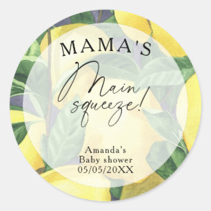 Citrus Lemon - Mama's belangrijkste squeeze baby s Ronde Sticker