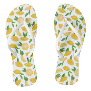 Citrus Lemon mediterraan patroon Teenslippers