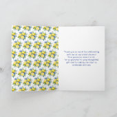 Citrus Lemon Mediterranean Vrijgezellenfeest Bedankkaart (Binnen)