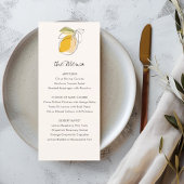 Citrus Lemon Modern Line Dessin Menu Mariage