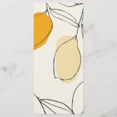 Citrus Lemon Modern Line Dessin Menu Mariage (Dos)