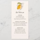Citrus Lemon Modern Line Dessin Menu Mariage (Devant)