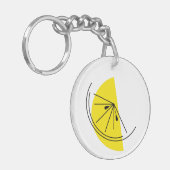 Citrus Lemon Monogram, dubbelzijdig Sleutelhanger (Voorkant Links)