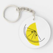 Citrus Lemon Monogram, dubbelzijdig Sleutelhanger (Voorkant)