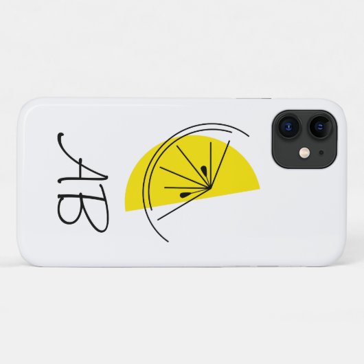Citrus Lemon Monogram iPhone case (Achterkant (horizontaal))