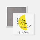Citrus Lemon Name magnet square Magneet (Voorkant / Achterkant)