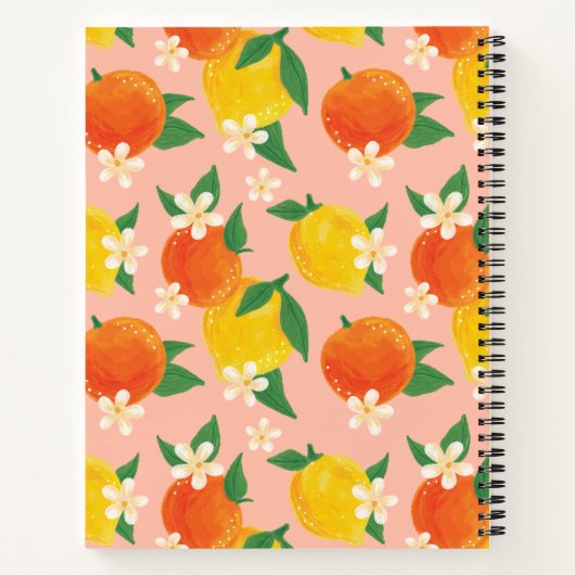 Citrus Lemon Orange Large Notebook Notitieboek (Achterkant)