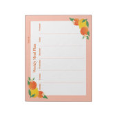 Citrus Lemon Orange Weekly Meal Plan Notepad Notitieblok (Gedraaid)