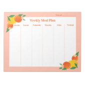 Citrus Lemon Orange Weekly Meal Plan Notepad Notitieblok (Voorkant)