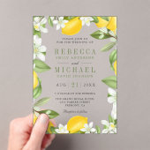 Citrus Lemon Orchard Wedding Acryl Uitnodigingen (Insitu (Draagbaar))