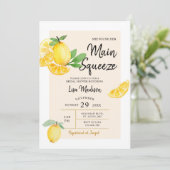 Citrus Lemon principal presser nuptiale invitation (Debout devant)