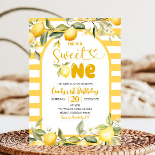 Citrus Lemon Theme Sweet One Eerste Verjaardag Kaart