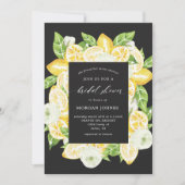 Citrus Lemon Tree Black Bridal Show Invitation (Devant)