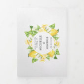 Citrus Lemon Tree Faire-part de mariage Tri-Fold (Page de couverture)