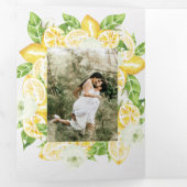 Citrus Lemon Tree Faire-part de mariage Tri-Fold (Intérieur en premier)