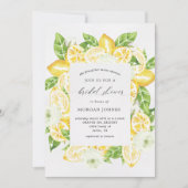 Citrus Lemon Tree White Bridal Douche Invitation (Devant)