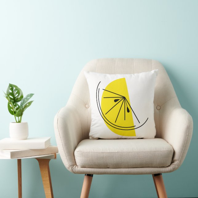 Citrus Lemon vierkant Sierkussen (Stoel)