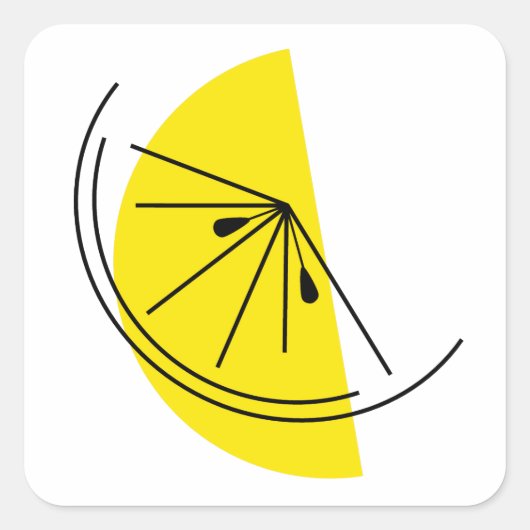 Citrus Lemon-vierkant Vierkante Sticker (Voorkant)